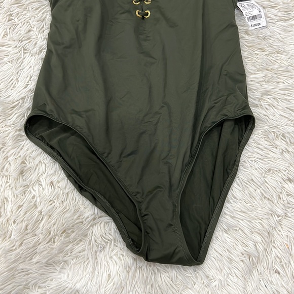 LAUREN RALPH LAUREN Plus Size Lace-Up One-Piece Swimsuit - Picture 3 of 8